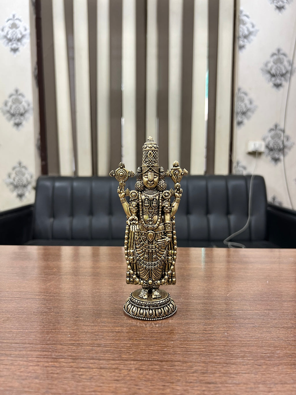 Pure Brass Tirupati Balaji Murti | Antique Finish | Home Temple Decor |Spiritual Gift Item. 6.4” tall 300grm