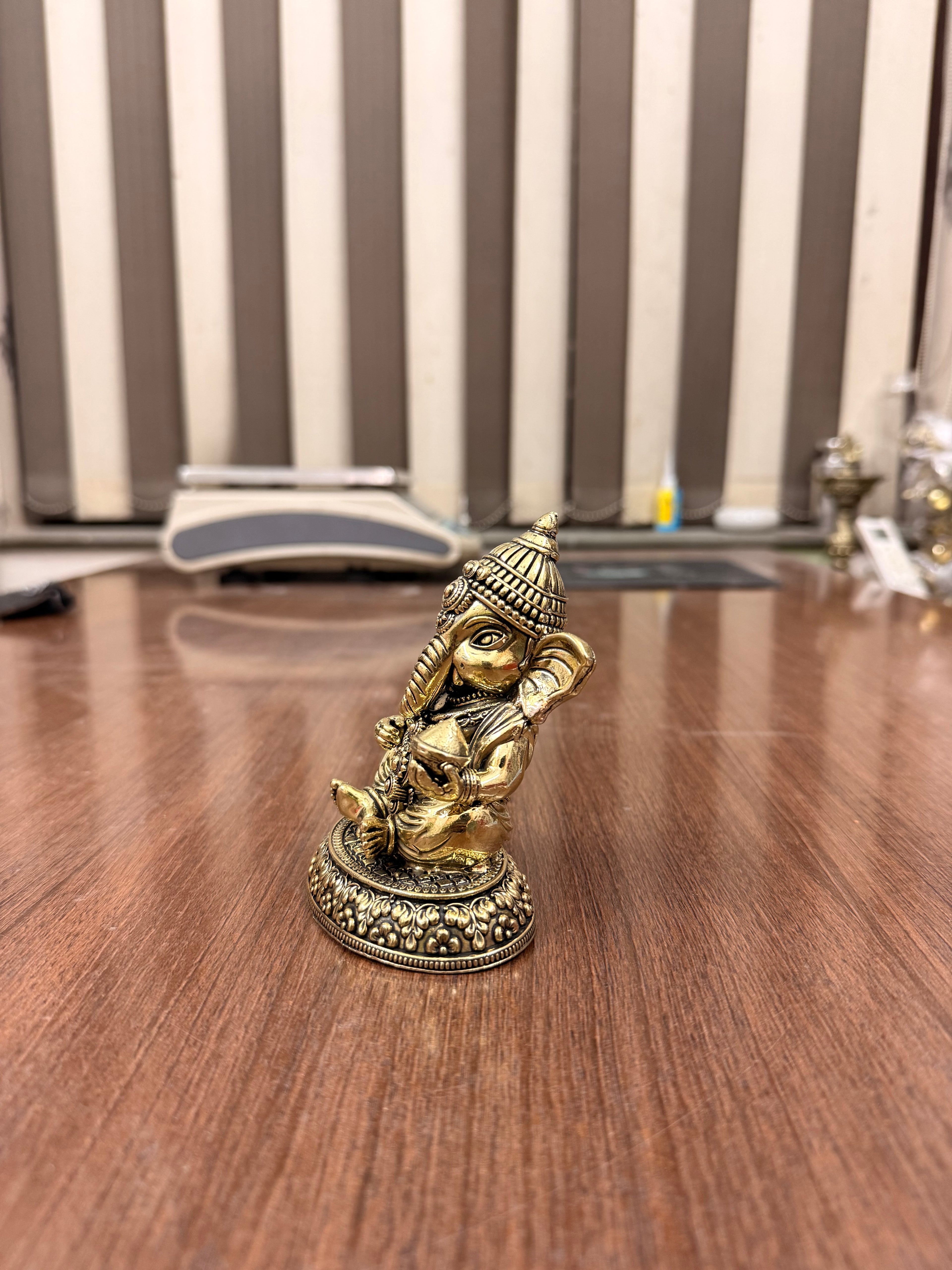 Handcrafted Superfine Brass Ganesha made for your home very highly detailed work done