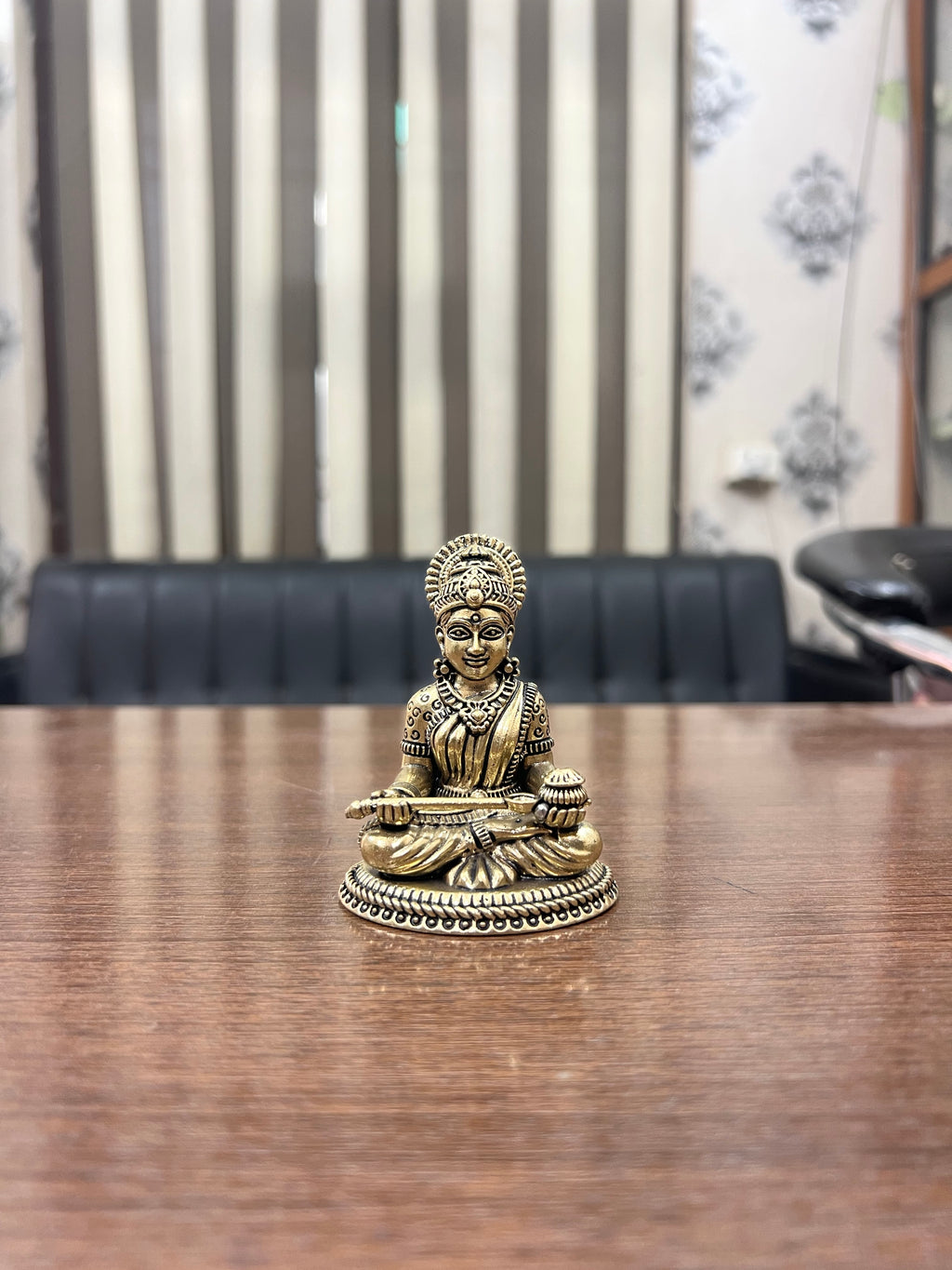 Brass Superfine Statue of Goddess Annapurna. 3” hieght 110grm