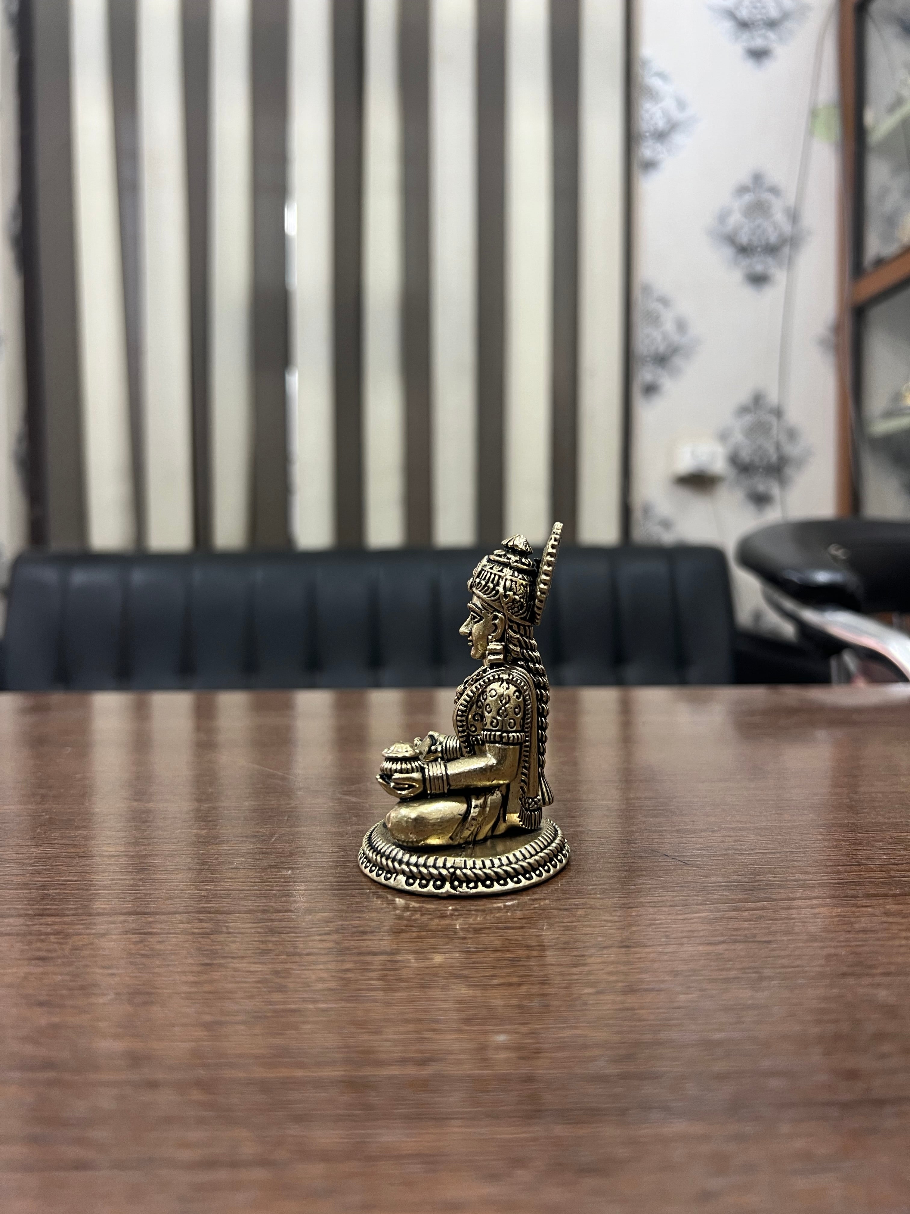 Brass Superfine Statue of Goddess Annapurna. 3” hieght 110grm