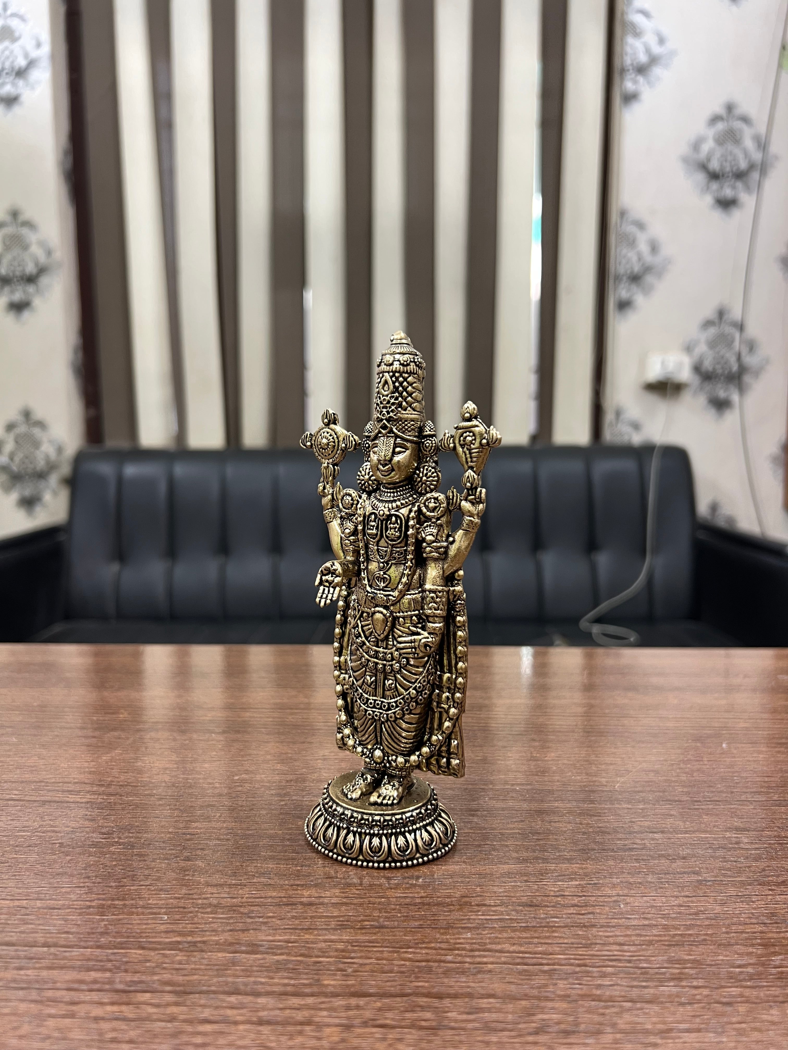 Pure Brass Tirupati Balaji Murti | Antique Finish | Home Temple Decor |Spiritual Gift Item. 6.4” tall 300grm