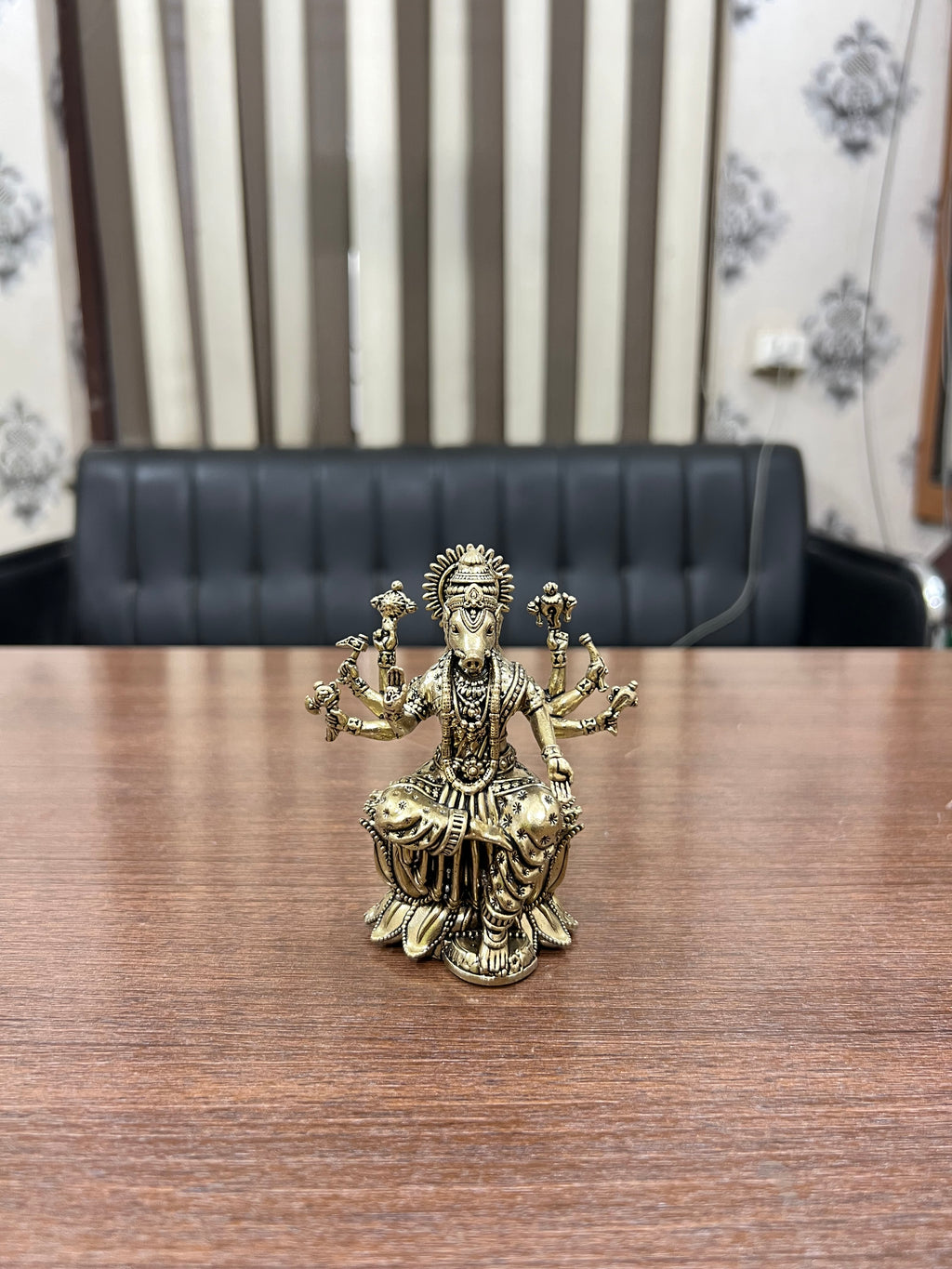 Shree Varaha Lakshmi - Handcrafted Brass Spiritual Art. 4” hieght 220 grm