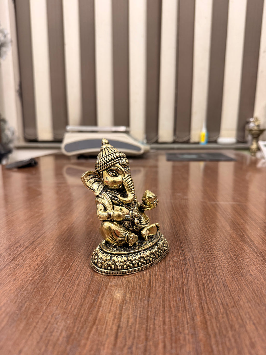 Handcrafted Superfine Brass Ganesha made for your home very highly detailed work done