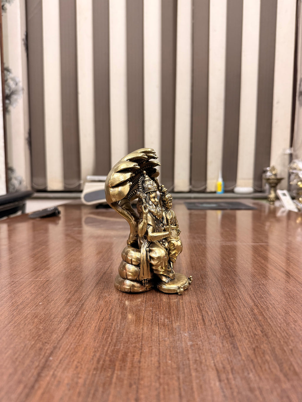 Narsimha 6” statue made of superfine brass crafted by silver artisians