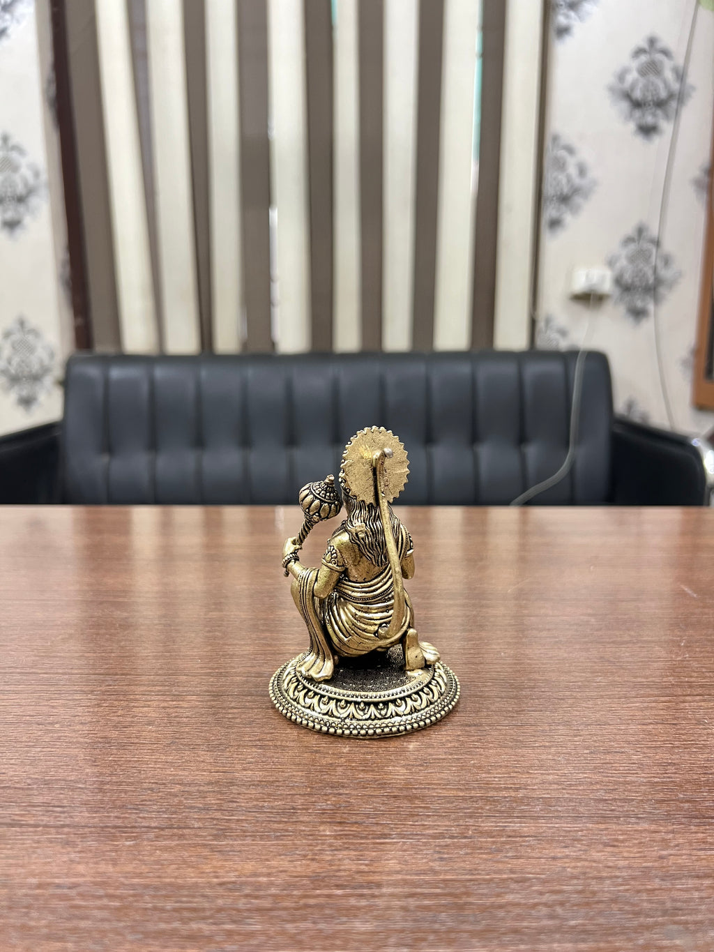 Pure Brass Sitting Veer Hanuman Idol - Symbol of Strength & Devotion. 4” hieght