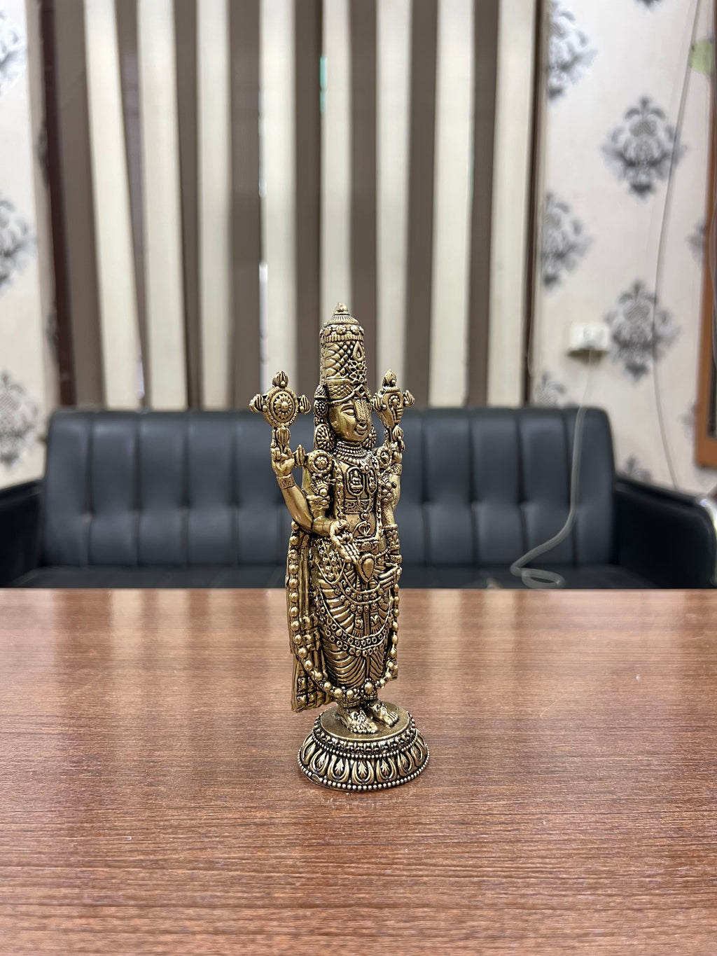 Pure Brass Tirupati Balaji Murti | Antique Finish | Home Temple Decor |Spiritual Gift Item. 6.4” tall 300grm