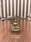 Handcrafted superfine brass tree budha made with highly detailed work in 4.8” for your home