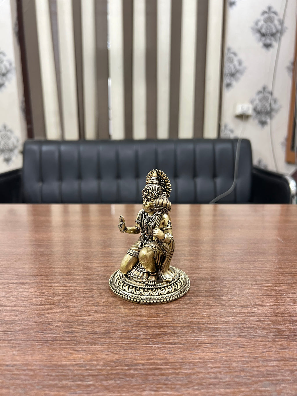 Pure Brass Sitting Veer Hanuman Idol - Symbol of Strength & Devotion. 4” hieght