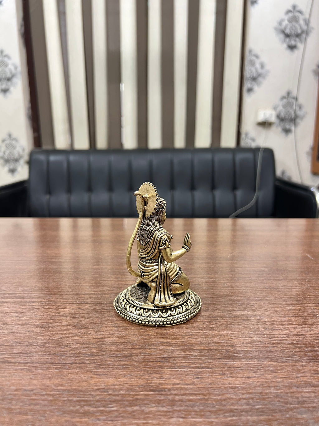 Pure Brass Sitting Veer Hanuman Idol - Symbol of Strength & Devotion. 4” hieght