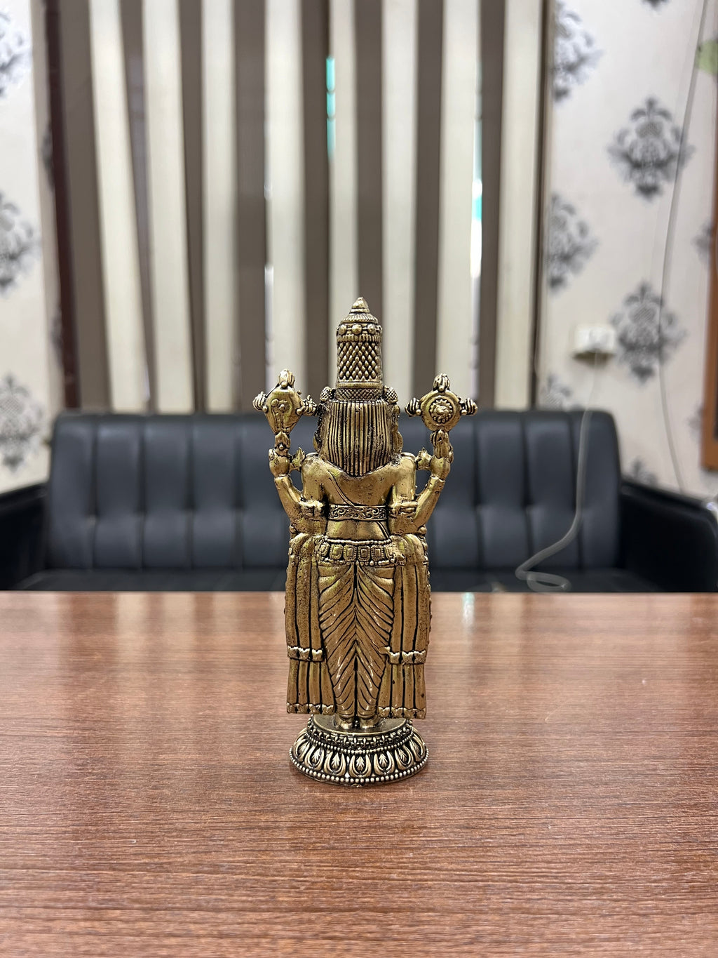 Pure Brass Tirupati Balaji Murti | Antique Finish | Home Temple Decor |Spiritual Gift Item. 6.4” tall 300grm