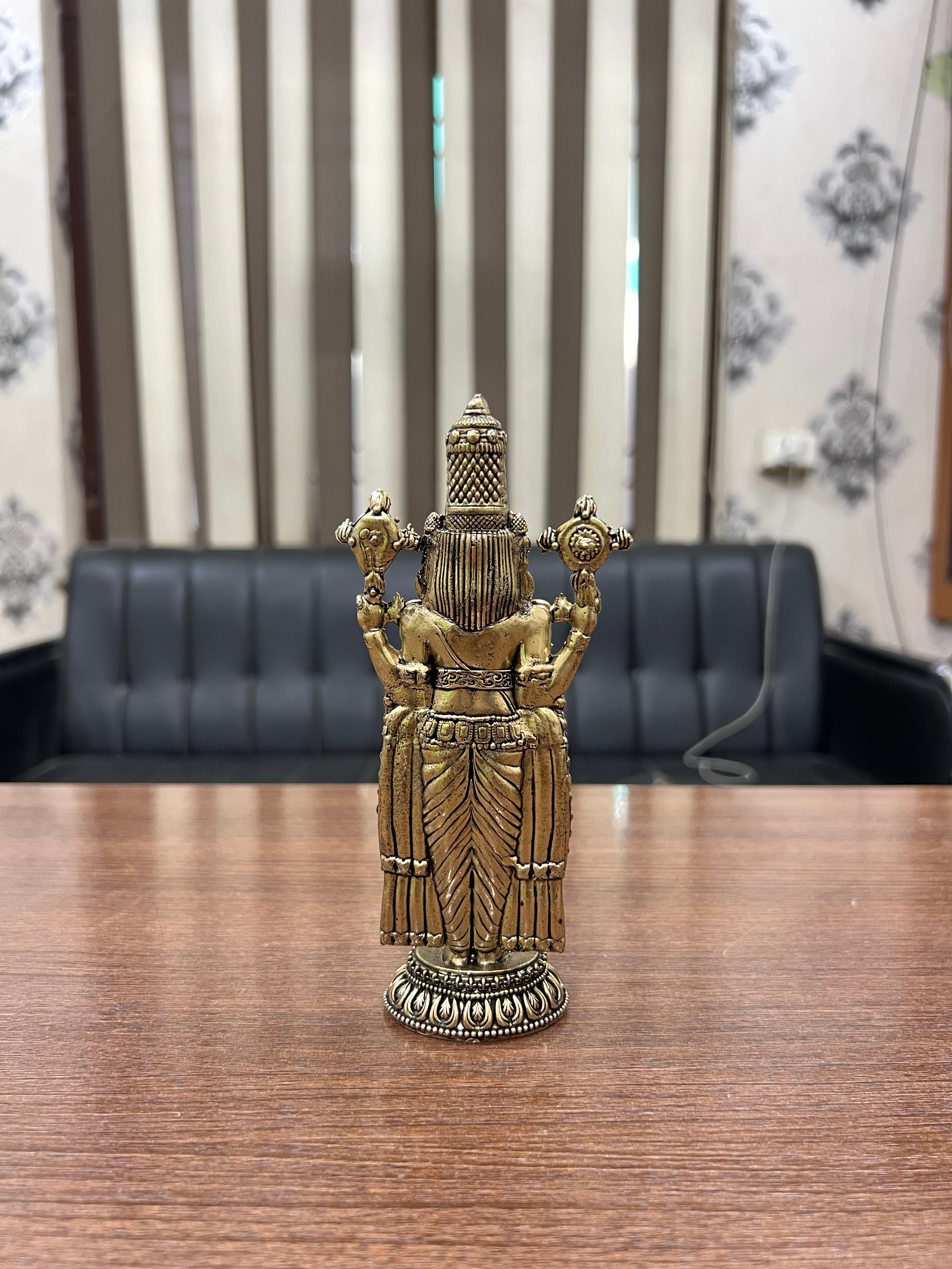 Pure Brass Tirupati Balaji Murti | Antique Finish | Home Temple Decor |Spiritual Gift Item. 6.4” tall 300grm