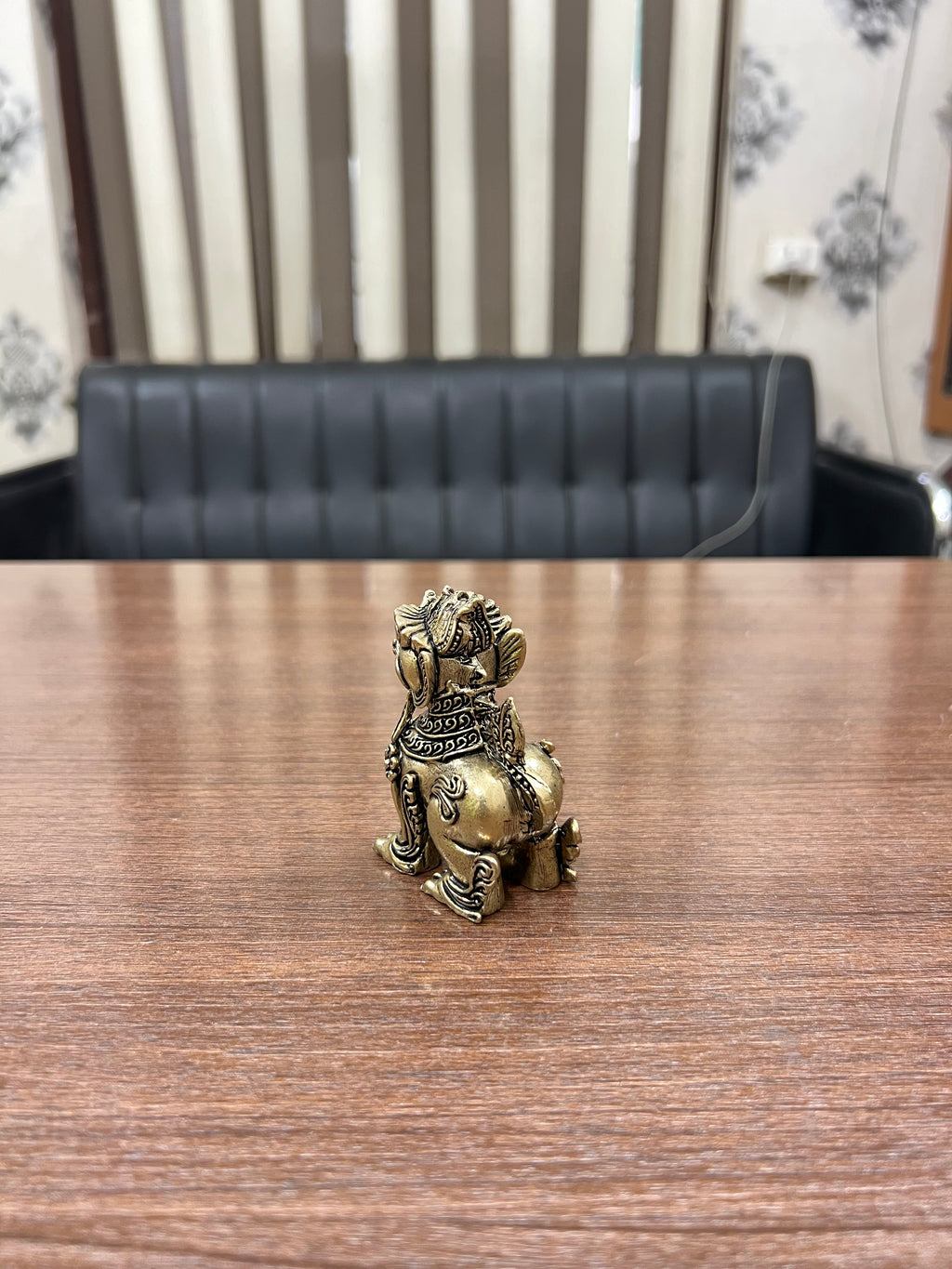 Divine Royal Simha - Pure Brass Guardian Lion. 3.1” hieght