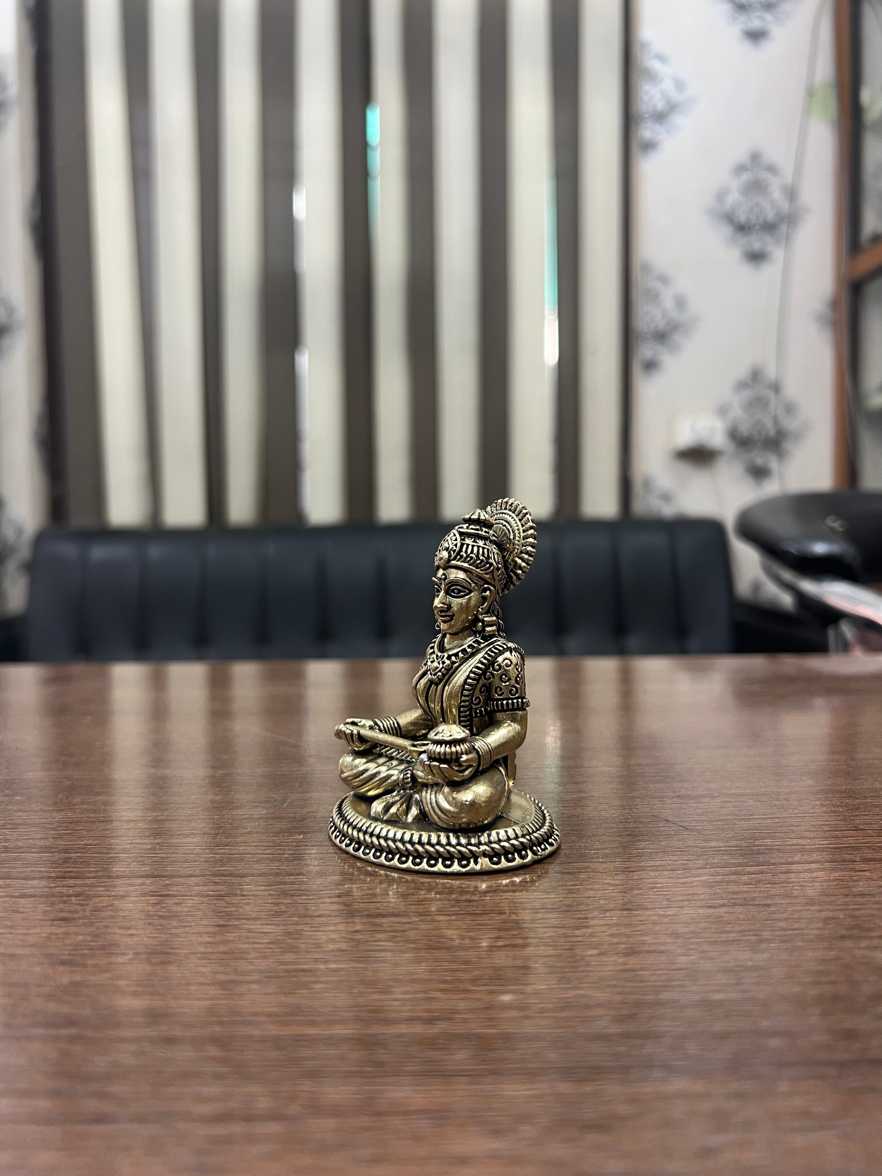 Brass Superfine Statue of Goddess Annapurna. 3” hieght 110grm